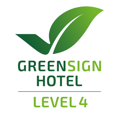 Das Parkhotel Engelsburg ist als Green Sign Hotel (Level 4) ausgewiesen.